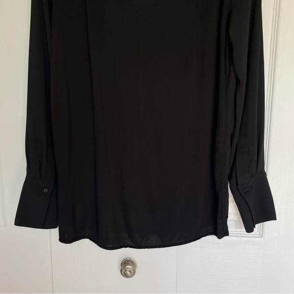 LOFT Women Black Long Sleeve Blouse Small - Picture 13 of 15